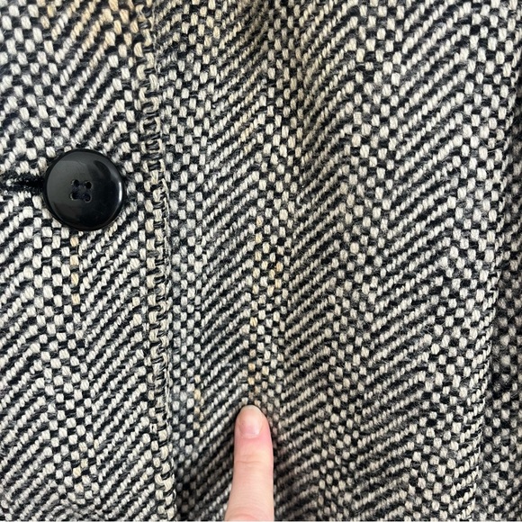 Vintage Wool Blend Coat by Collection Élégante women’s 12 Classic Herringbone - Picture 9 of 14